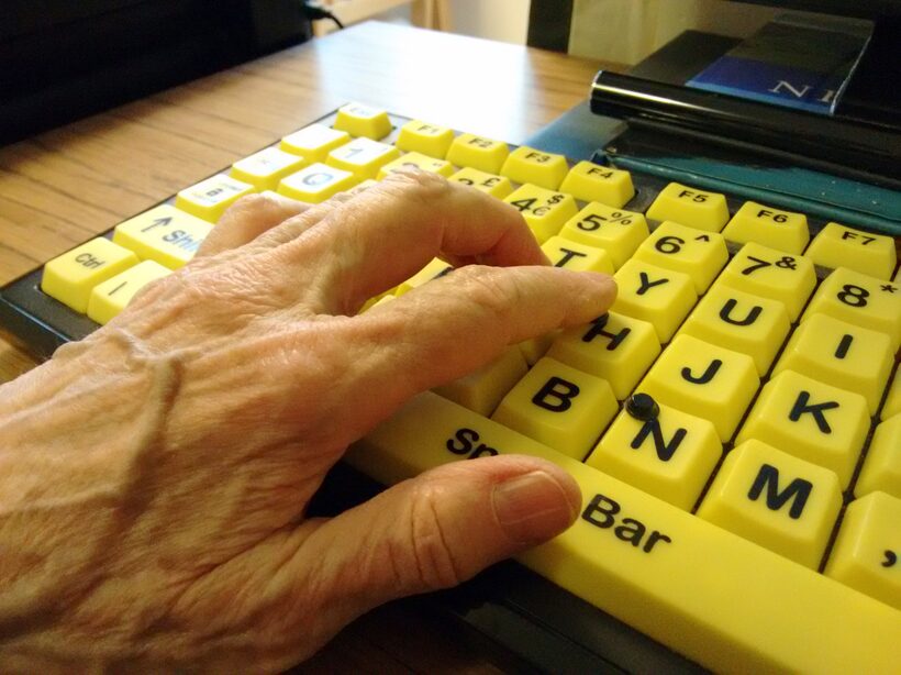 Accessibility icon shown on a computer screen