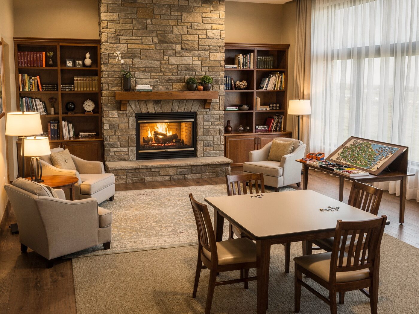 The library and activity room
