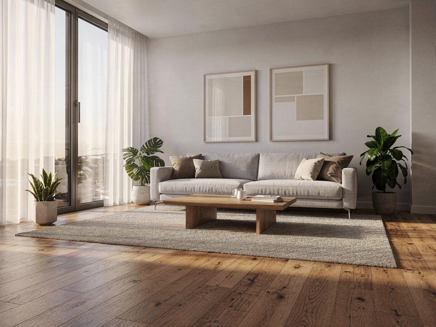 Living area at Westline Flats